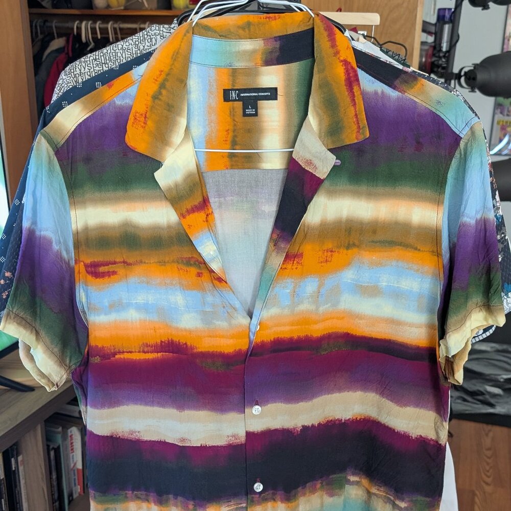 INC Short Sleeve button down size L